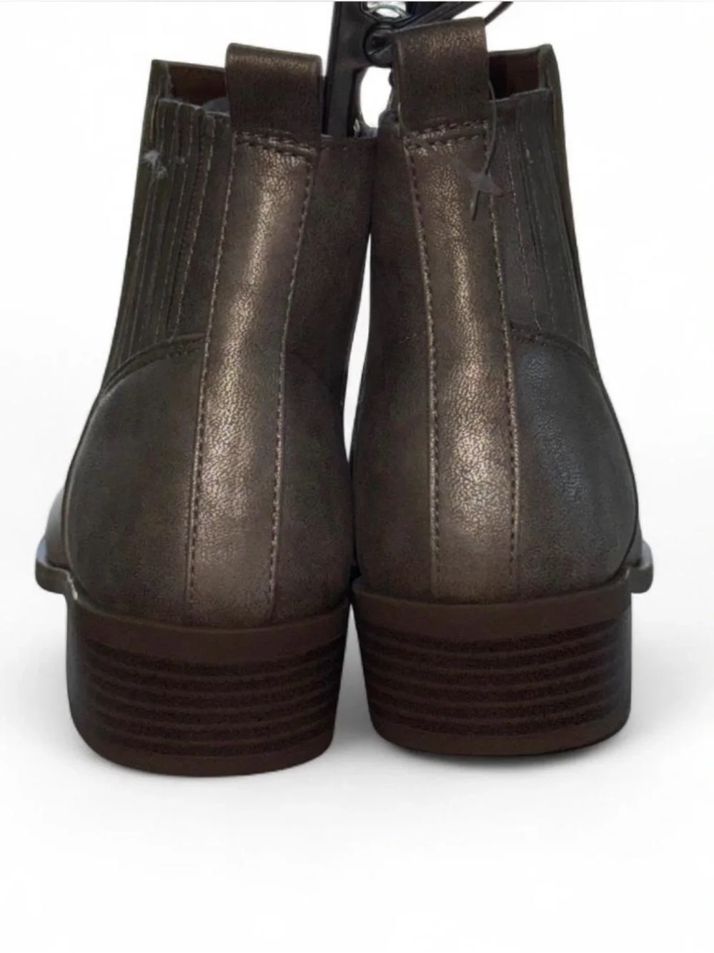 NWT Wonder Nation Girls Metallic Taupe Chelsea Ankle Boots Size 3